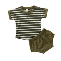 Toddler Boys Outfits Striped ispisane kratke rukavske proljeće ljeto Top hlače postavlja dječju odjeću