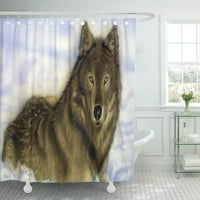 Wolves zimski vuk slikarski portretni airbrush fino kupatilo za kupanje zavoja za tuširanje