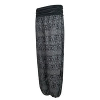 IOPQO Cargo Hlače Žene Ženske tiskane širine širine labave nogu hlače Žene casual pantalone za žene