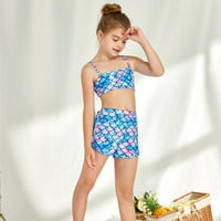 Zinpretty Girl's Slatko tisak Bikini set Sport kupaći kostim kupaćim kostimima sa šorcama kupaći kostimi