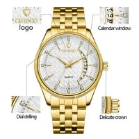 Vrhunski muškarci gledaju luksuzni brend nehrđajući čelik Vodootporni kvarcni ručni sat muški sat modni zlatni poslovni sat