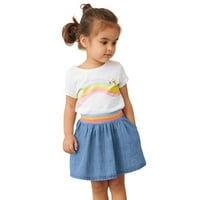 Djevojke za dijete Outfits Rainbow Ispisano Skraće s kratkim rukavima Ljeto Top hlače Postavlja dječju