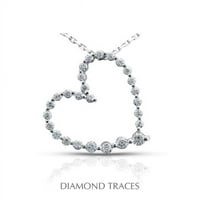 Diamond Tragovi UD-GOS387- 0. Carat Ukupni prirodni dijamanti 14k bijelo zlato Prong Podešavanje modnog