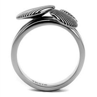 Luxe nakit dizajnira dvodijelni ženski prsten od nehrđajućeg čelika sa mlaznim crnim epoksidnim - veličinama