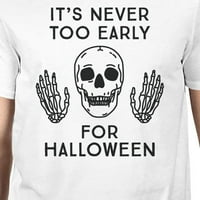 Nikad nije prerano za Halloween majicu Muške bijele košulje lubanje