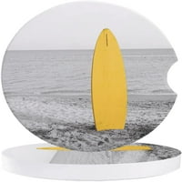 Plaža Žuta ploča za turfa automobila za piće, Apsorpcijski keramički kameni podlozi za čaše za kuhanje