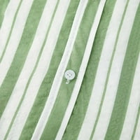 Muška majica Ležerne tipke Donje komisije Summer Striped Majice kratki rukav bluza V vrat Prozračne