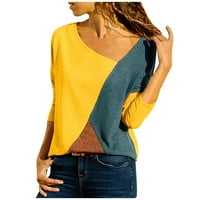 Žene O vrat dugih rukava vrhova pulover u boji u boji majica