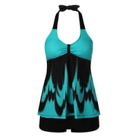 Ženski kupaći kostimi Tummy Control Split kupaći kostimi modni gradijent nebeski plavi konzervativni Tankini set