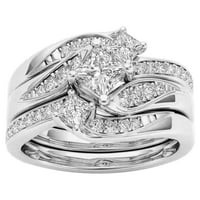 Sdjma Women Vjenčani prsten - Men Izjava prstenovi srebrni par Circon Classic prsten umetnuli nakit
