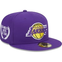 Muška nova era Purple Los Angeles Lakers Camo Upravljač Laurels 59Fifty ugrađeni šešir