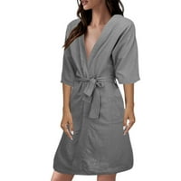 Ženska kratka rukava s kratkim rukavima Početna Odjeća Solid Boja posteljina pidžamas ogrtač svilene
