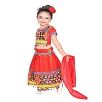 Ahhaaaa djeca etnička pamučna mješavina Radha haljina Lehenga Choli Chania Choli Set Baby Girls