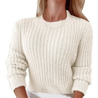 Obreljive džempere za žene pulover casual gumb dugih rukava pletenje labave guste skakače