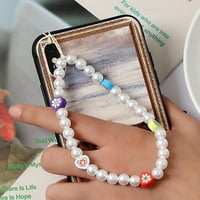 Štetno telefon za ručni zglob voće Frue Pearls Polimerna glina Exquisite Lagan mobilni telefon Strap