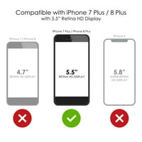 CASICTINKINK Torbica za iPhone Plus Plus - Custom Ultra tanka tanka tvrda crna plastična plastična pokrova - TEAL WHITE CHEVRON STRIPES - Chevron Stripes uzorak