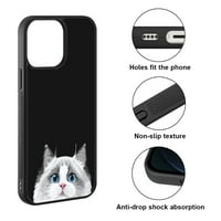 Meka gume za zaštitni poklopac za Apple iPhone Pro MA 6.7 , životinjska bijela srebrna tačka Ragdoll Cat