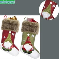 Božićne čarape nejasne božićne čarape sa Fau krzneni manžetni gnomi Xmas čarape kamin Viseći božićne