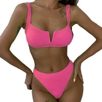 Ociviesr Split dvodijelni push up set Women Split Bangage kupaći kostim bikini kupaći kostimi kupaći