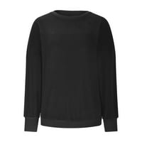Izrez s dugim rukavima izrez čvrsti pulover Zimske jesene žene bluze zazor ispod 6 $ crna veličina l