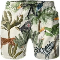 Muške afričke životinje i biljke plivaju debla Brze suhe Swim Shorts Print Platl Shorts Shars S-3xl