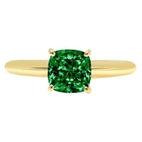2.0ct jastuk za rezanje dragocjenog zelenog simulirano smaragdno pravi 18k žuto zlato robotski laserski graviranje vječno jedinstvena umjetnost deco izjava godišnjica angažmana vjenčanja veličine vjenčanja Veličina prstena za vjenčanje veličine 4,5