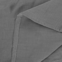Ženske majice sa čvrstim bluzim rukavima V rect tees plus veličina pamučna posteljina tunika labavi