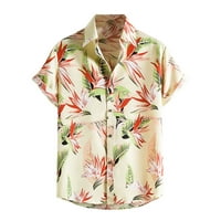 Leodye Muns Top Clearence Muška havajska majica kratkih rukava tiskane ljetne majice na plaži vrhovi Haki 6