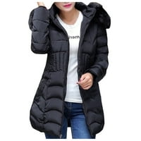 Ženska zimska za slobodno vrijeme ispisana s kapuljača Plus Plus size jaknu crna crna l