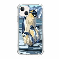 Porodični slučaj Penguina za iPhone Plus, estetski umjetnički dizajn uzorak TPU Shock Proof tlocrt futrola