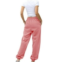 Nendm ženske dno dno se drhtavi hlače treniraju visoke struk joge hlače sa džepovima casual pantalone
