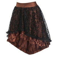 Žene suknje kratka prokleta suknja Cosplay kostim retro gotički gusarski plesni suknje show girl outfits Brown XL