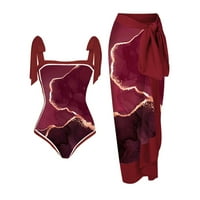 B91XZ Jedno kupaće kostimu Žene Vintage Colorblock Sažetak Cvjetni kupaći kostimi za ispis + prikrivanje