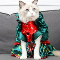 Božićni kostim za mačku slatka vintage Xmas Tree kostim haljina sa velikim dekorom za kućne ljubimce