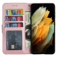 Za iPhone Pro Case Collet, iPhone Pro kartice džepni poklopac premium magnetskog prekrivača, PU kožna stickstana traka za ručne zglobove za iPhone Pro, Rosegold