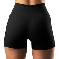 Žene Crossover Workout Scrots Scring Soft High Struk kratke hlače za podizanje biciklista Atletska trčanje