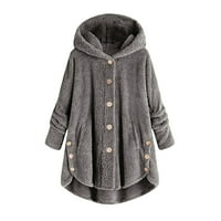 Ležerne jakne za žene zimski kaputi za žene plus veličine runa jakne dugih rukava s kapuljačom s kapuljačom