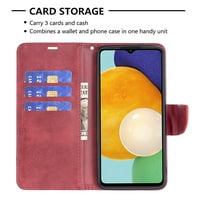 Feishell Fit za Samsung Galaxy A 5G futrola za telefon s priključnim remenom & ID kreditnim karticama, premium PU kožom otporna na udarnu zaštitnu kopču FOLIO FLIP Držač zaštitni poklopac, crveni