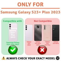 Talozna tanka futrola za telefon kompatibilna za Samsung Galaxy S23 + Plus, Bule Zebra Print kože, lagana, fleksibilna, SAD