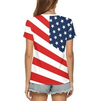 Gyujnb 4. jula vrhovi za žene Američka zastava Patriotske košulje za žene Loot V izrez Ženska tunika