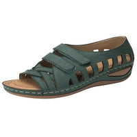Woobling ženske casual cipele Gladijator platforma Sandal Ljetni klinovi Sandale Dame Magic Trape na plaži izdubljeni zeleni 4,5
