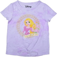 Disney princeze Rapunzel Djevojke kratke rukave majica za djecu, kravata boja ljubičasta, veličina 2T