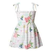 FESFESFES Girls Ljetna haljina Djevojka za djecu bez rukava cvjetna haljina Ispis dječje odjeće