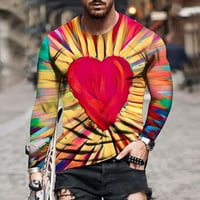 Muška 3D novost Grafika Print Majica Digitalni šareni uzorak Crewneck Dugi rukav Jesen TOP Unise Dnevna bluza