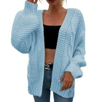 Pimfylm Womens Cardigan džemperi Ženske lagane kardigan lagana svijetlo plava jedna veličina