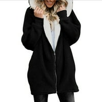 Cropovi s kapuljačom kapuljača plus veličina vrhova modne košulje u boji Trendy pulover proljetna odjeća za žene s dugim rukavima crna xxxxxl
