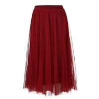 FOPP prodavač seksav dugačak tulle Solid Boja elegantna suknja Slojevita mreža Dužina čaja Velike suknje za žensko vino XL