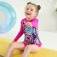 UCCDO toddler Girls Rashguard kupaći kostim, djevojčica s dugim rukavima cvjetni kupaći kupaći kostimi