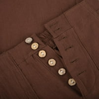 Bigersell Stretch tople naredbe za žene Capris ženska modna čvrsta boja Udobni povremeni džep pamuk i posteljina Capris dame 'patchwork capris hlače