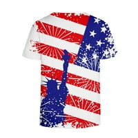 Žene američke zastave T majice ljeto 4. jula Patriotski vrhovi kratki rukav slatka dana za neovisnost modna tunika